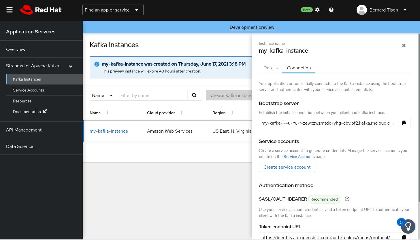 OpenShift Streams for Apache Kafka