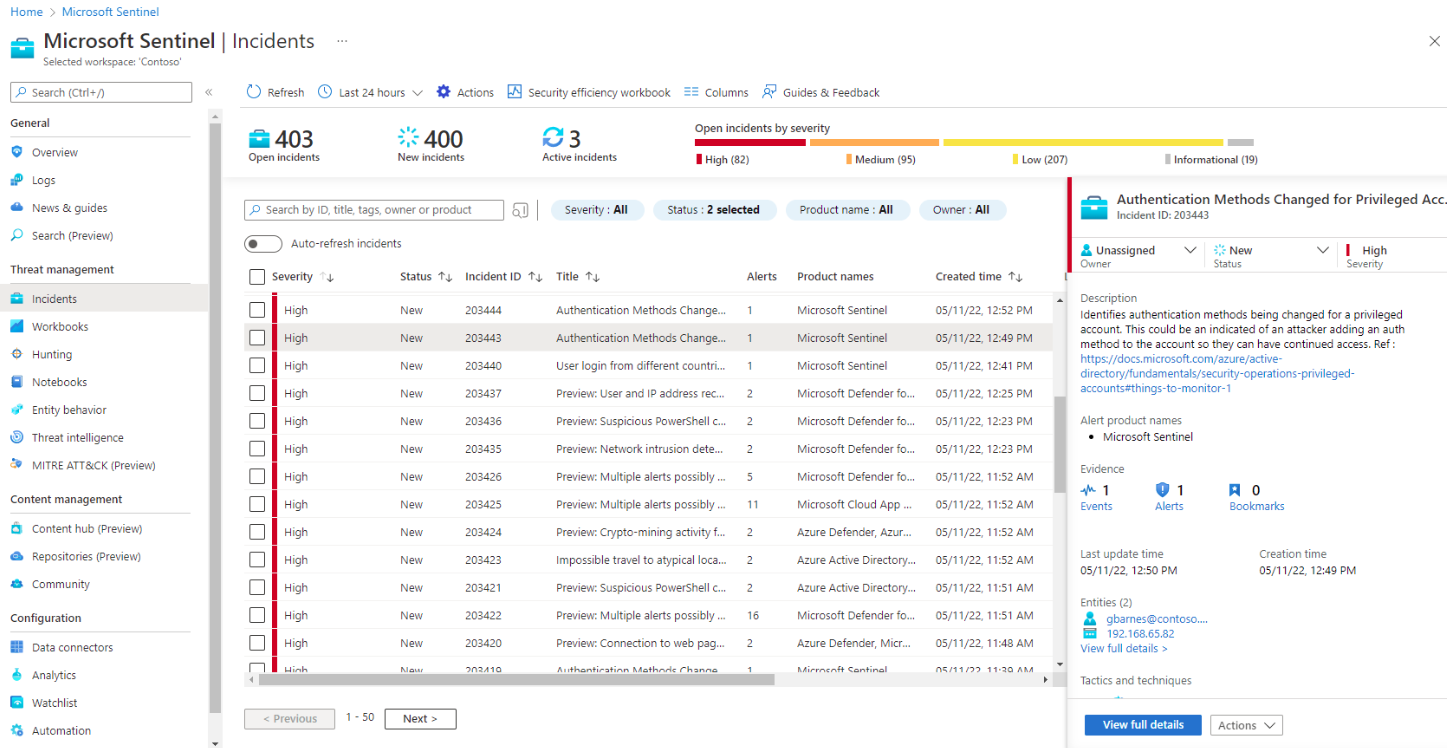 Azure Sentinel 是雲原生的安全信息和事件管理（SIEM）解決方案，用於集成、分析和警報來自多個來源的安全數據，以幫助組織檢測和應對威脅。