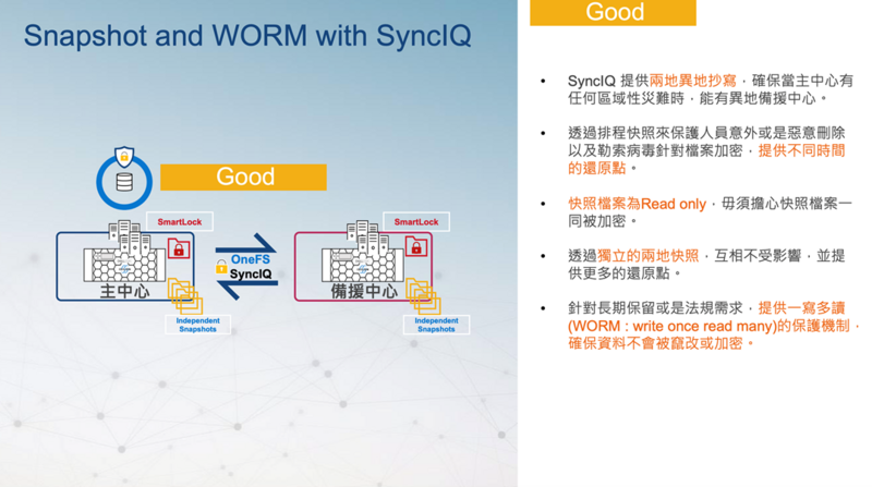 Snapshot and WORM with SynclQ